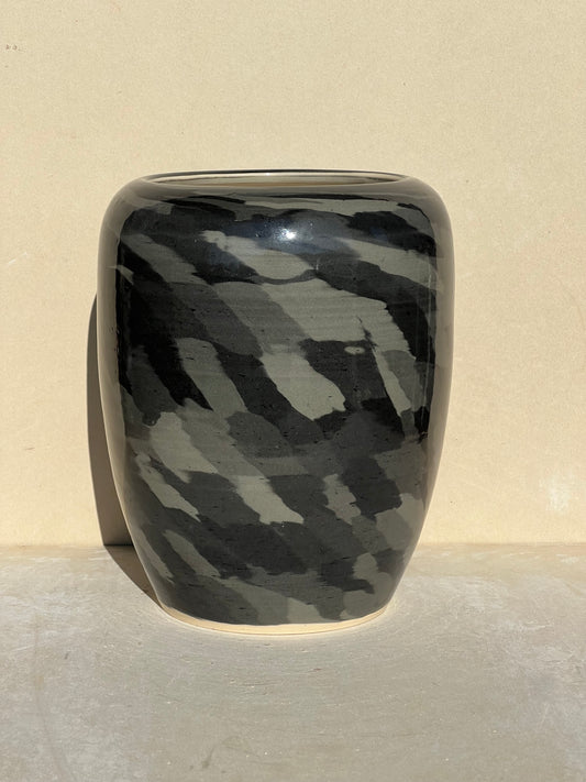 Black Gradient Nerikomi Vase