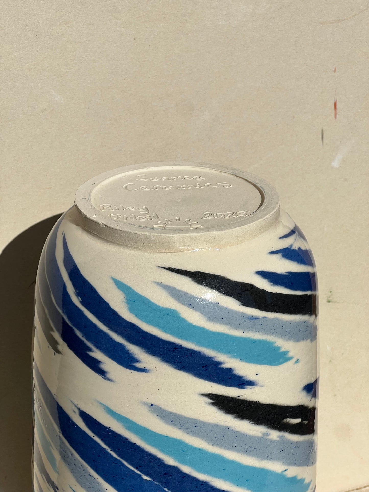 Spotted Blue Vase
