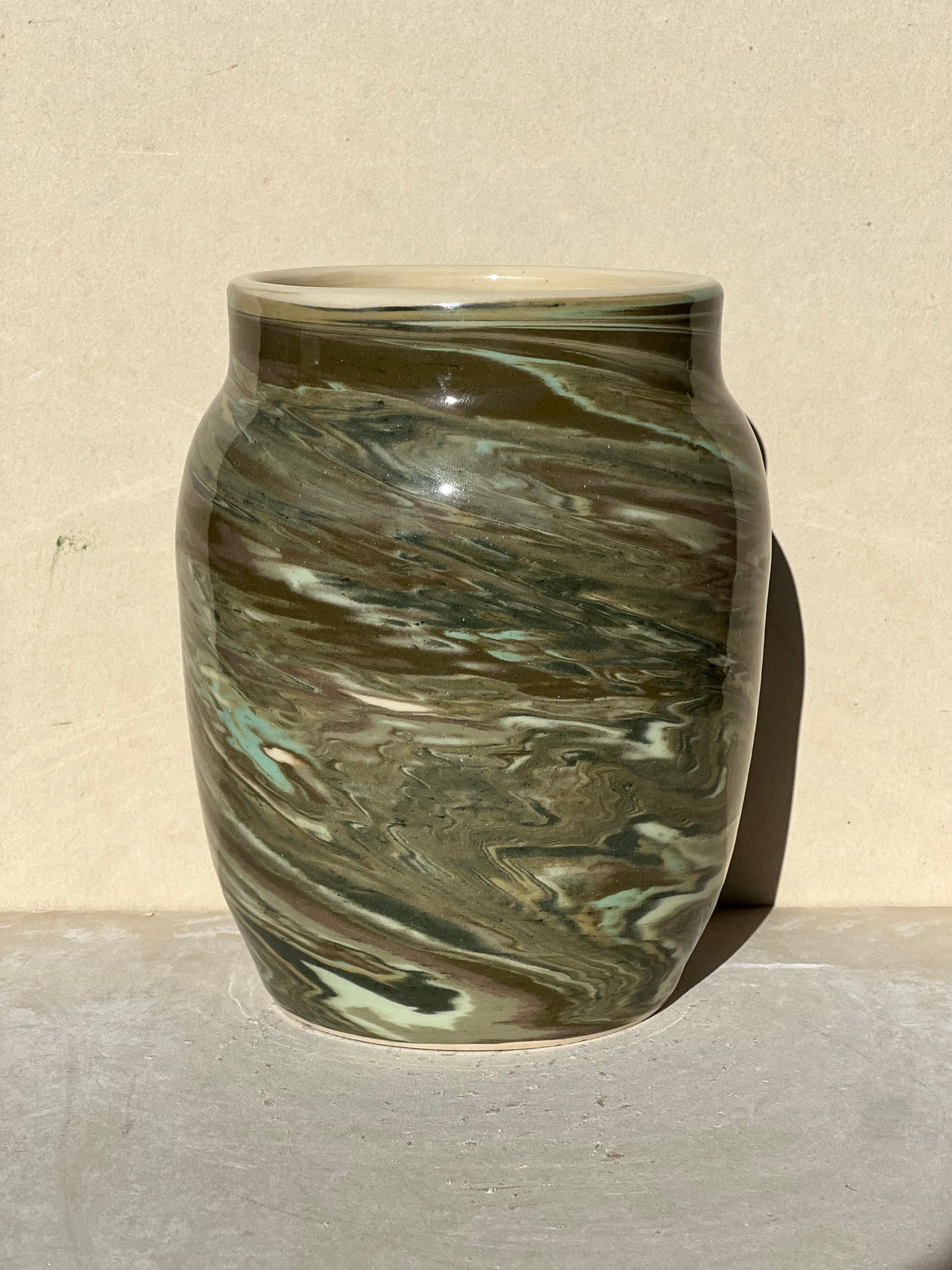 All Green Nerikomi Vase