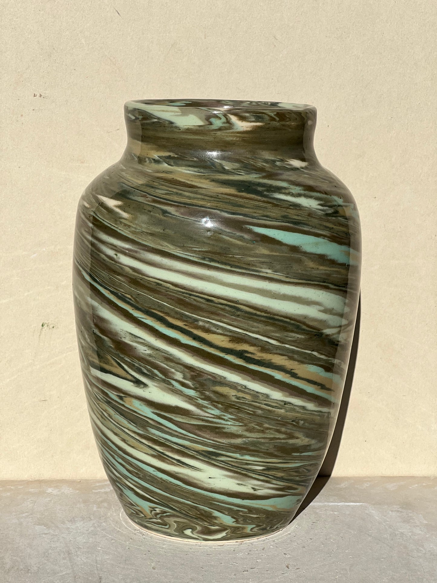 All Green Nerikomi Vase