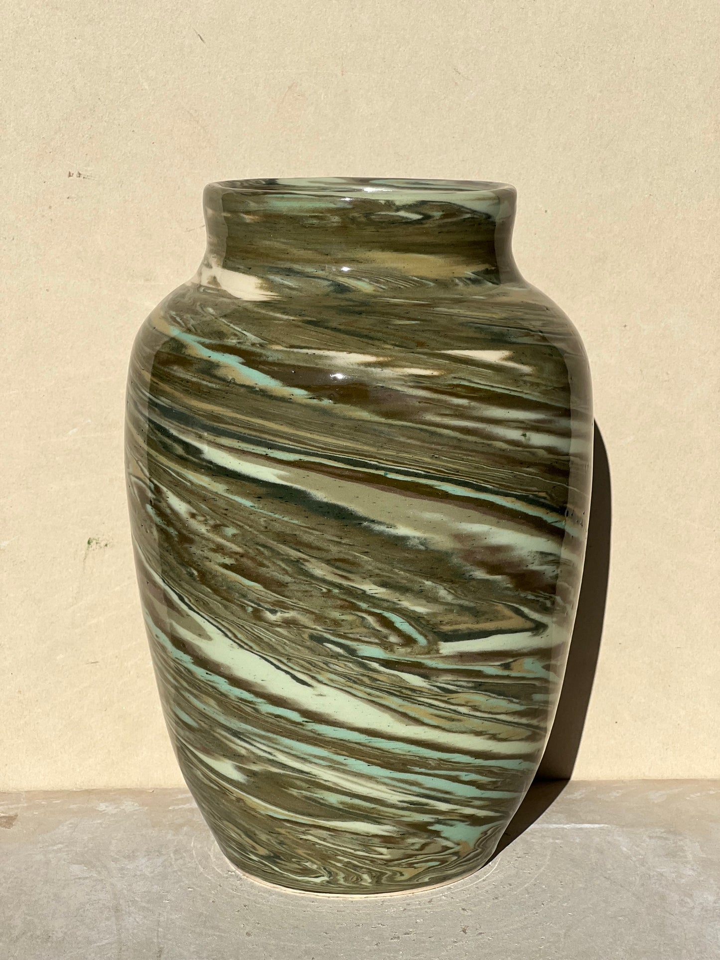All Green Nerikomi Vase