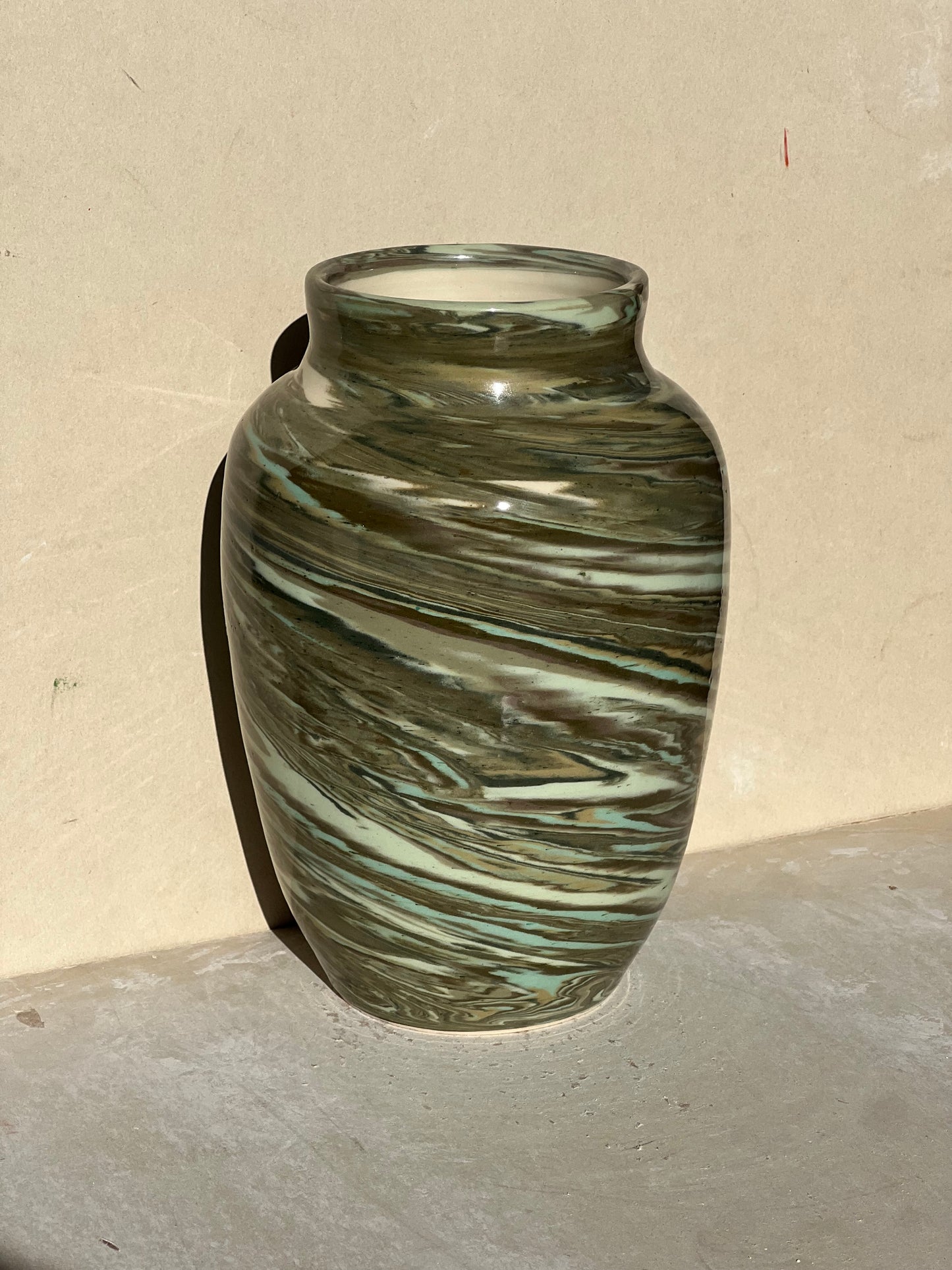 All Green Nerikomi Vase