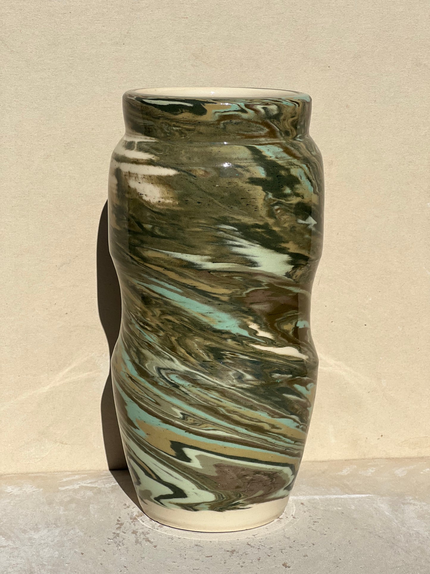 All Green Nerikomi Vase