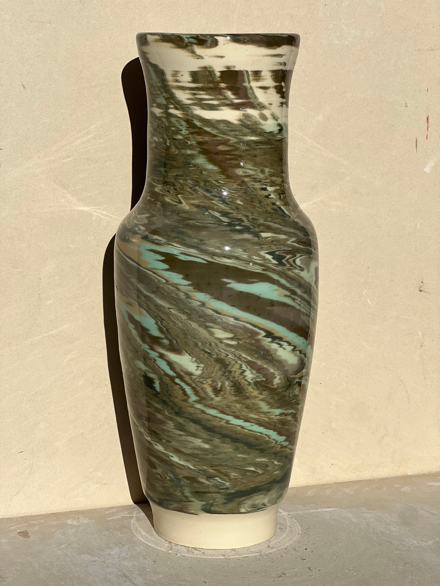 All Green Nerikomi Vase