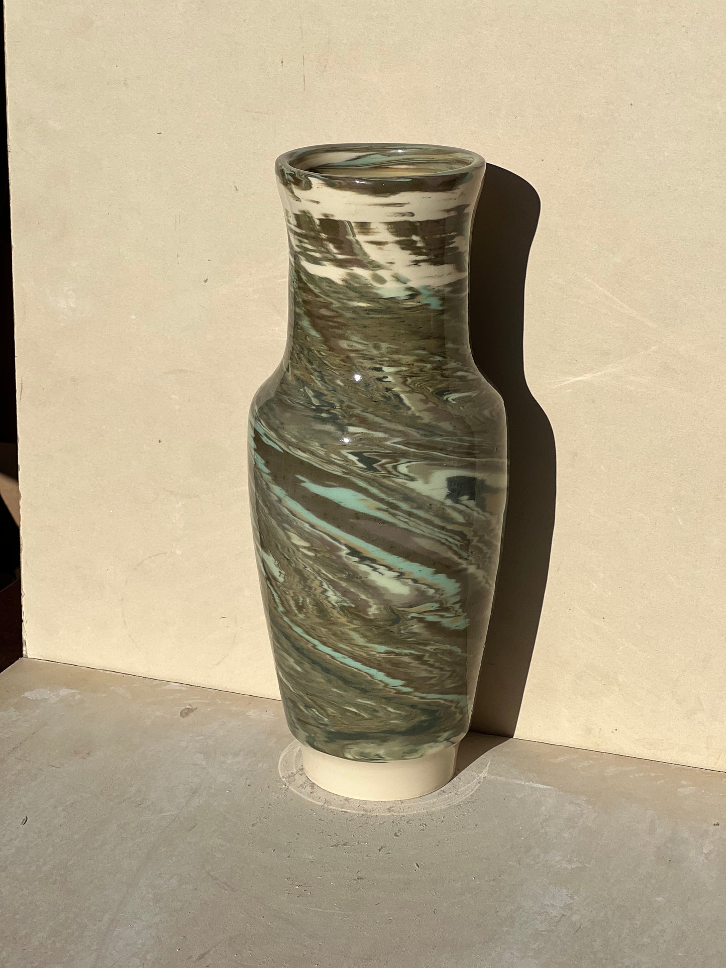 All Green Nerikomi Vase