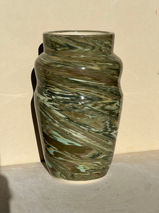 All Green Nerikomi Vase