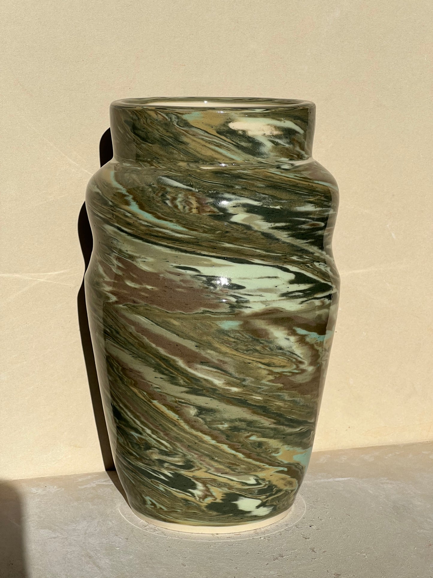 All Green Nerikomi Vase