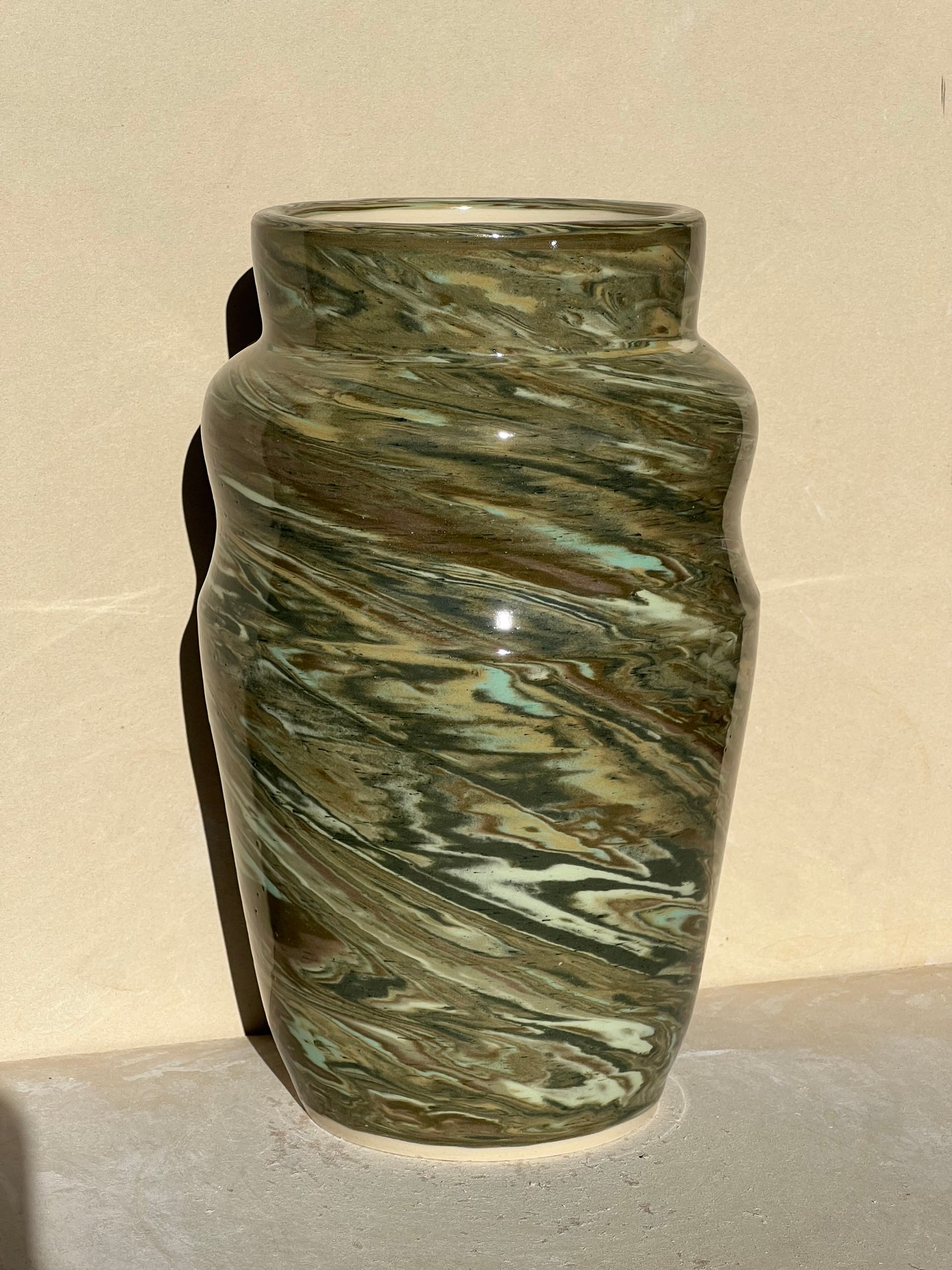 All Green Nerikomi Vase