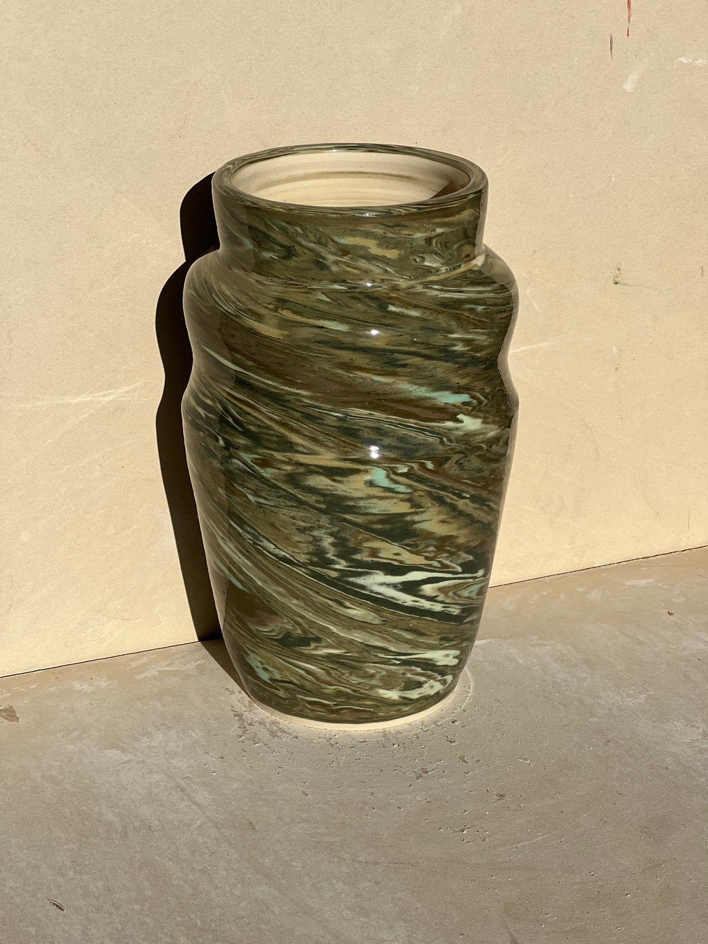 All Green Nerikomi Vase