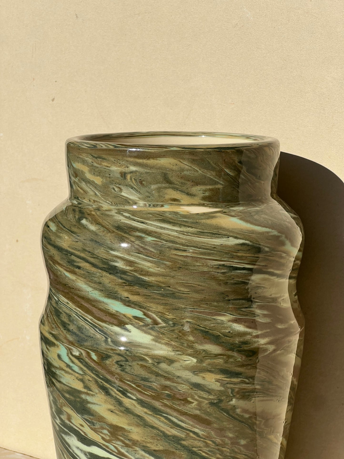 All Green Nerikomi Vase