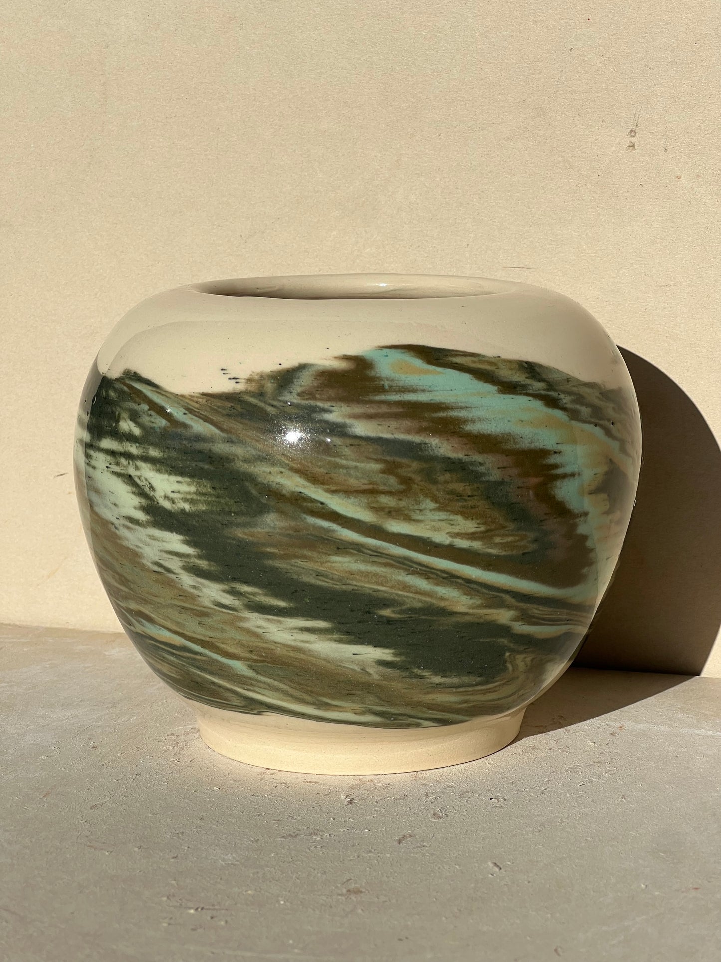 All Green Nerikomi Vase