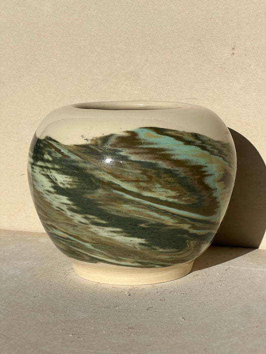 All Green Nerikomi Vase