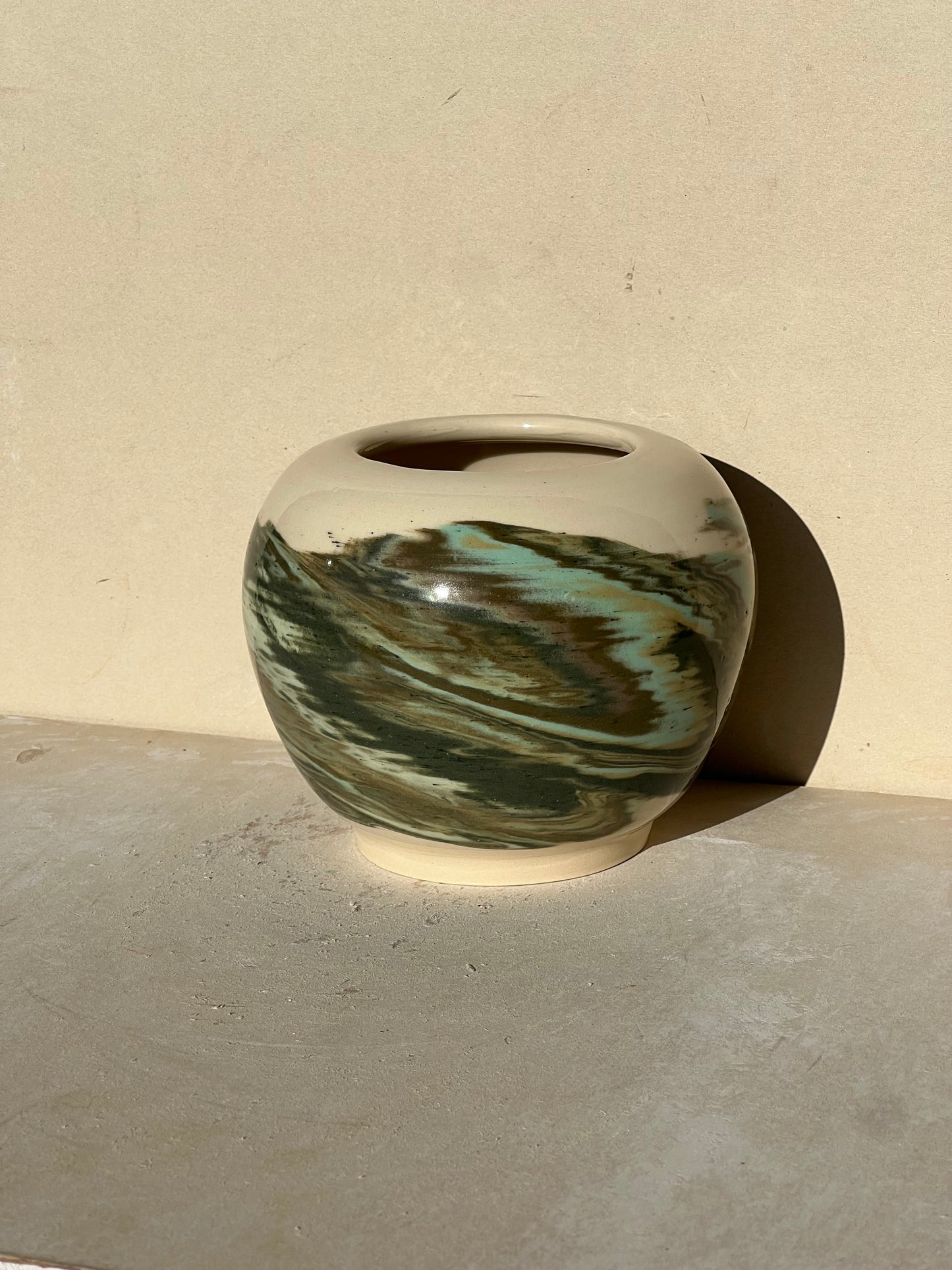 All Green Nerikomi Vase