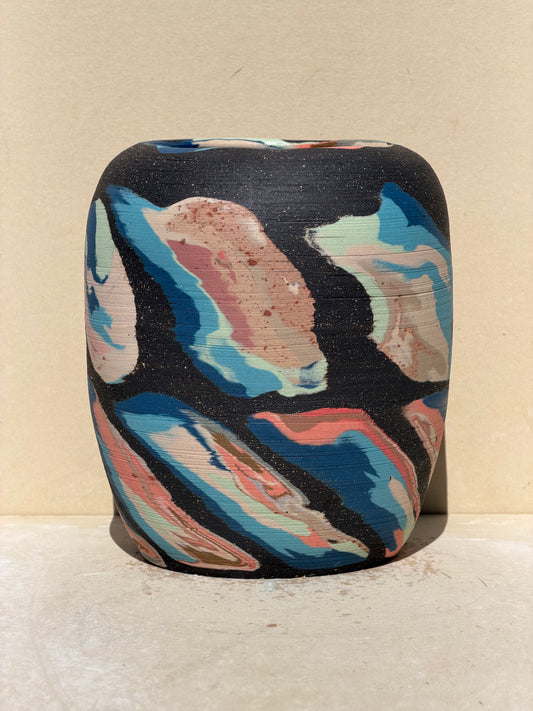 Raw Brown Nerikomi Vase