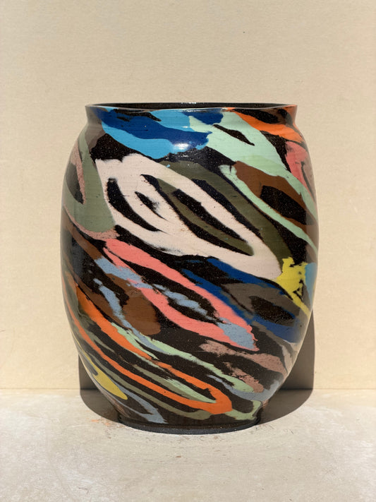 Brown Circles Vase