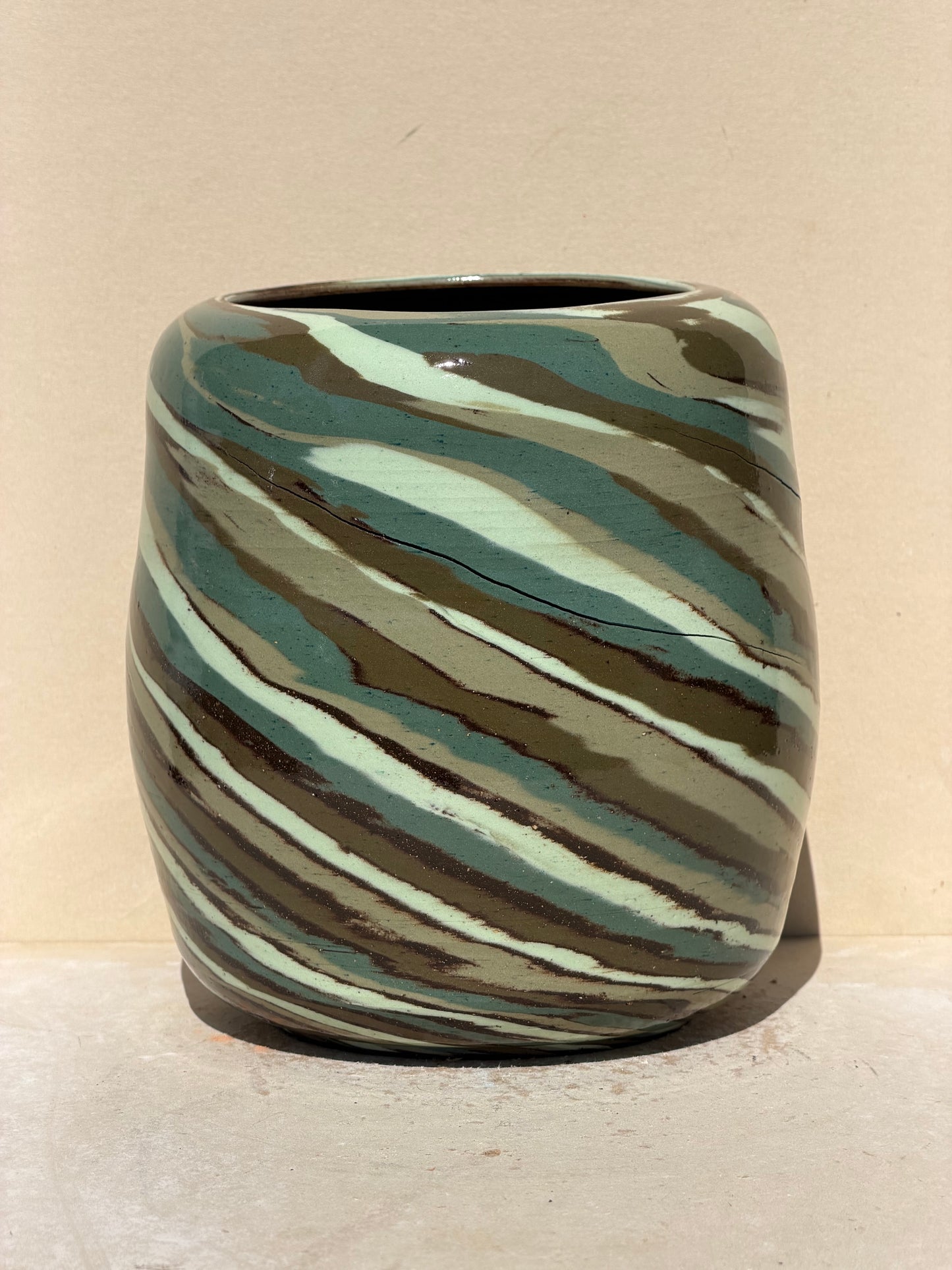 Greens and Brown Vase