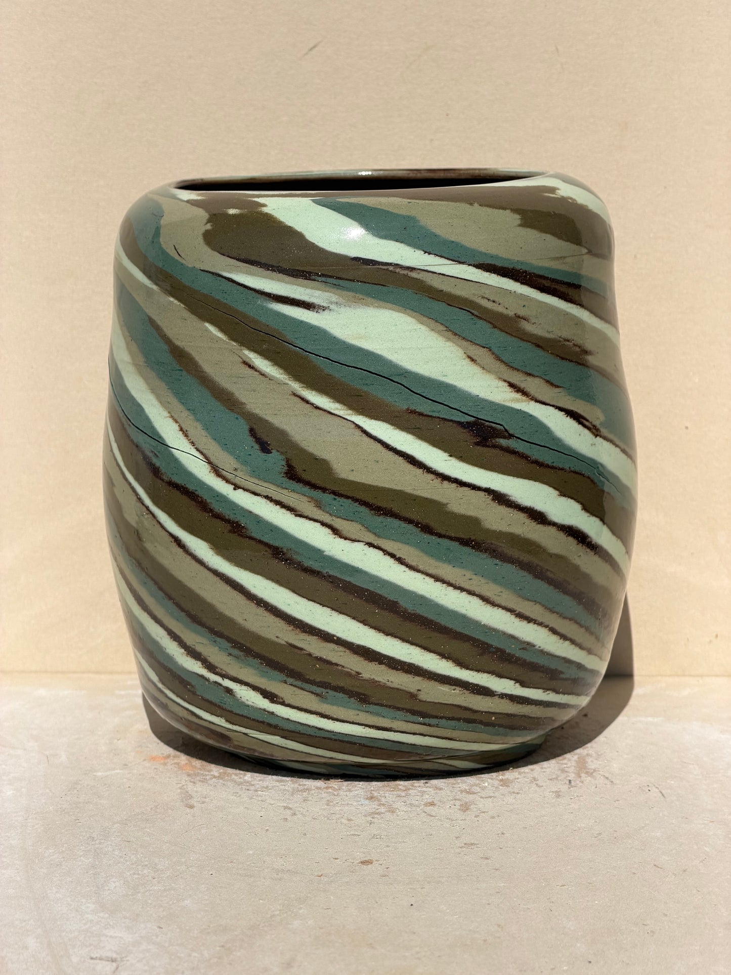 Greens and Brown Vase