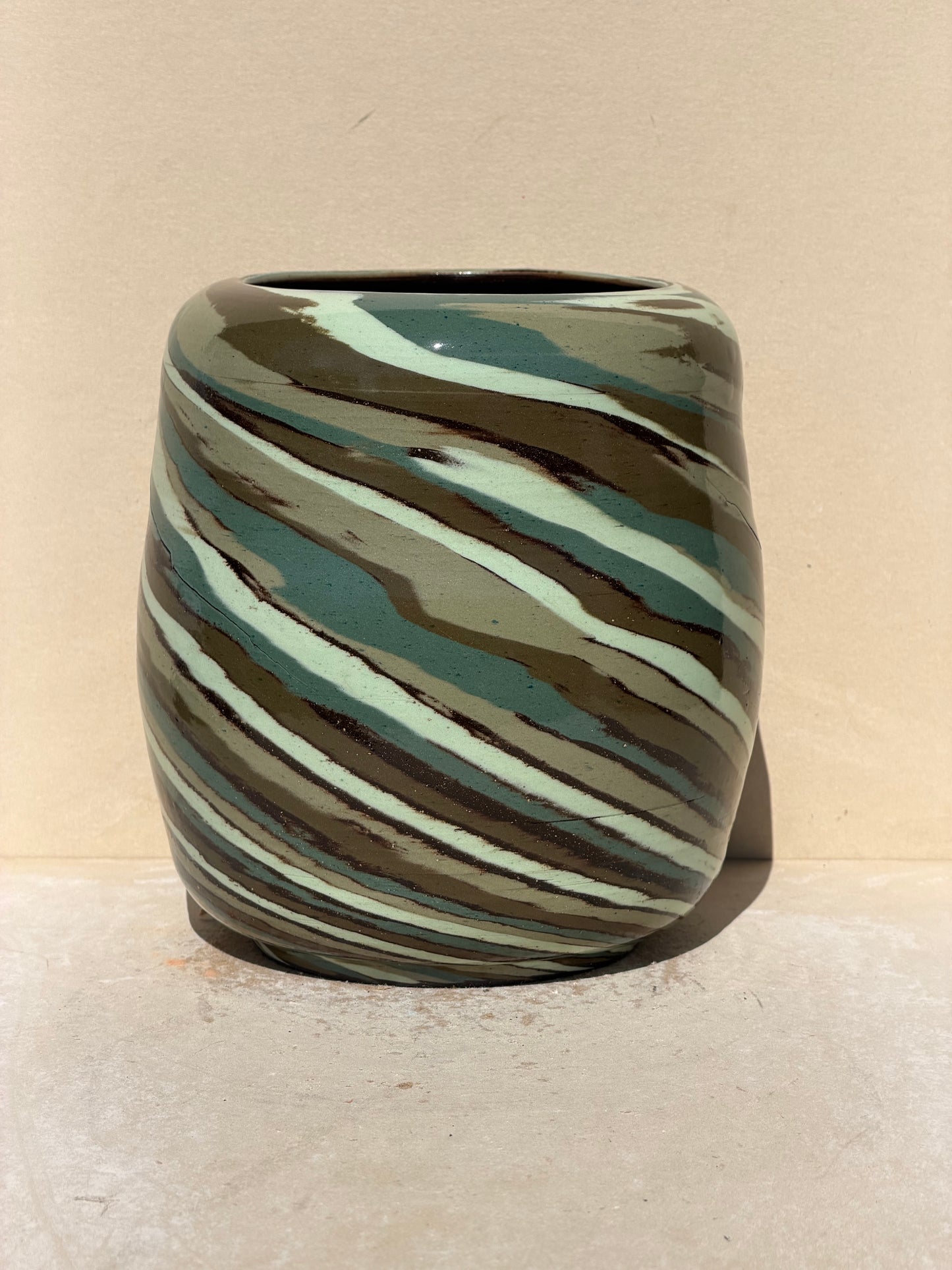 Greens and Brown Vase