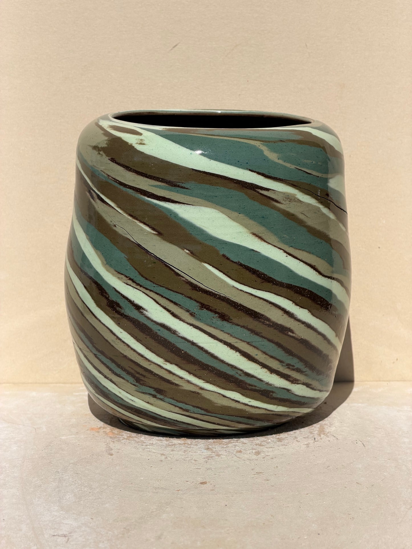 Greens and Brown Vase