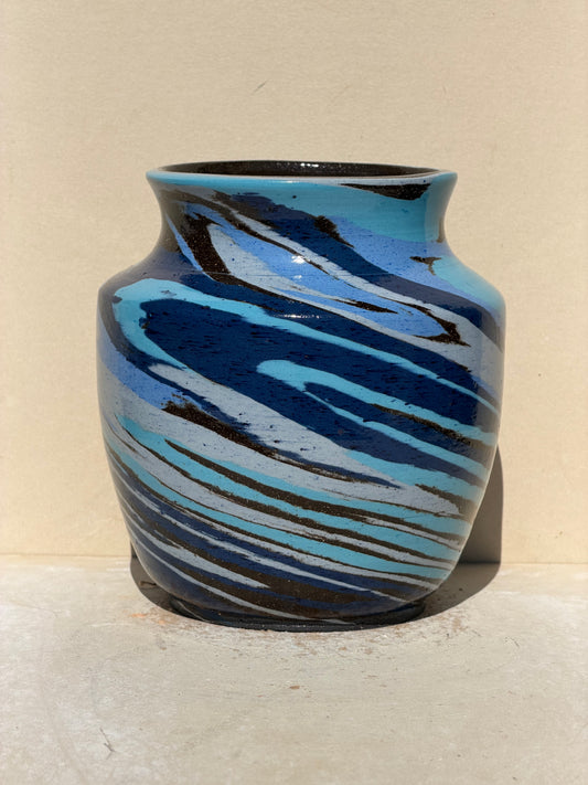 Blues and Brown Vase No. 1