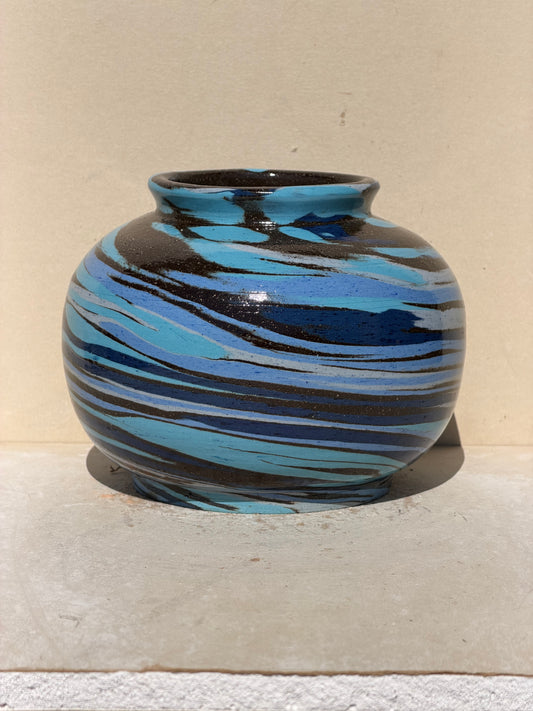 Blues and Brown Vase No. 2