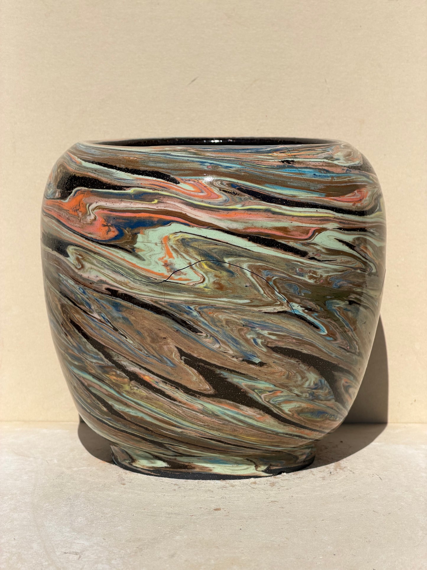Color Twist Up Brown Vase