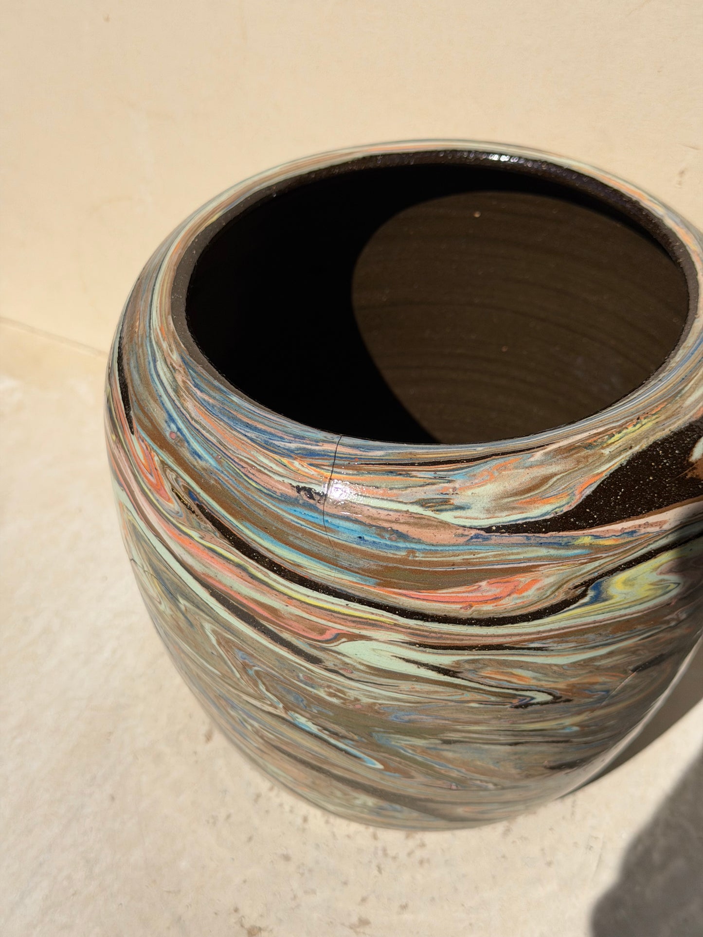 Color Twist Up Brown Vase