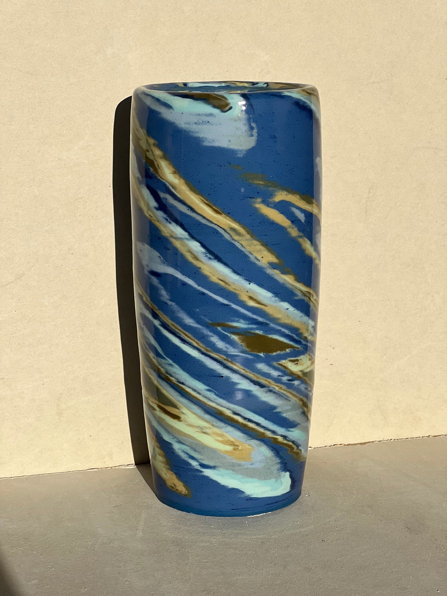 Blue and Green Twist Vase