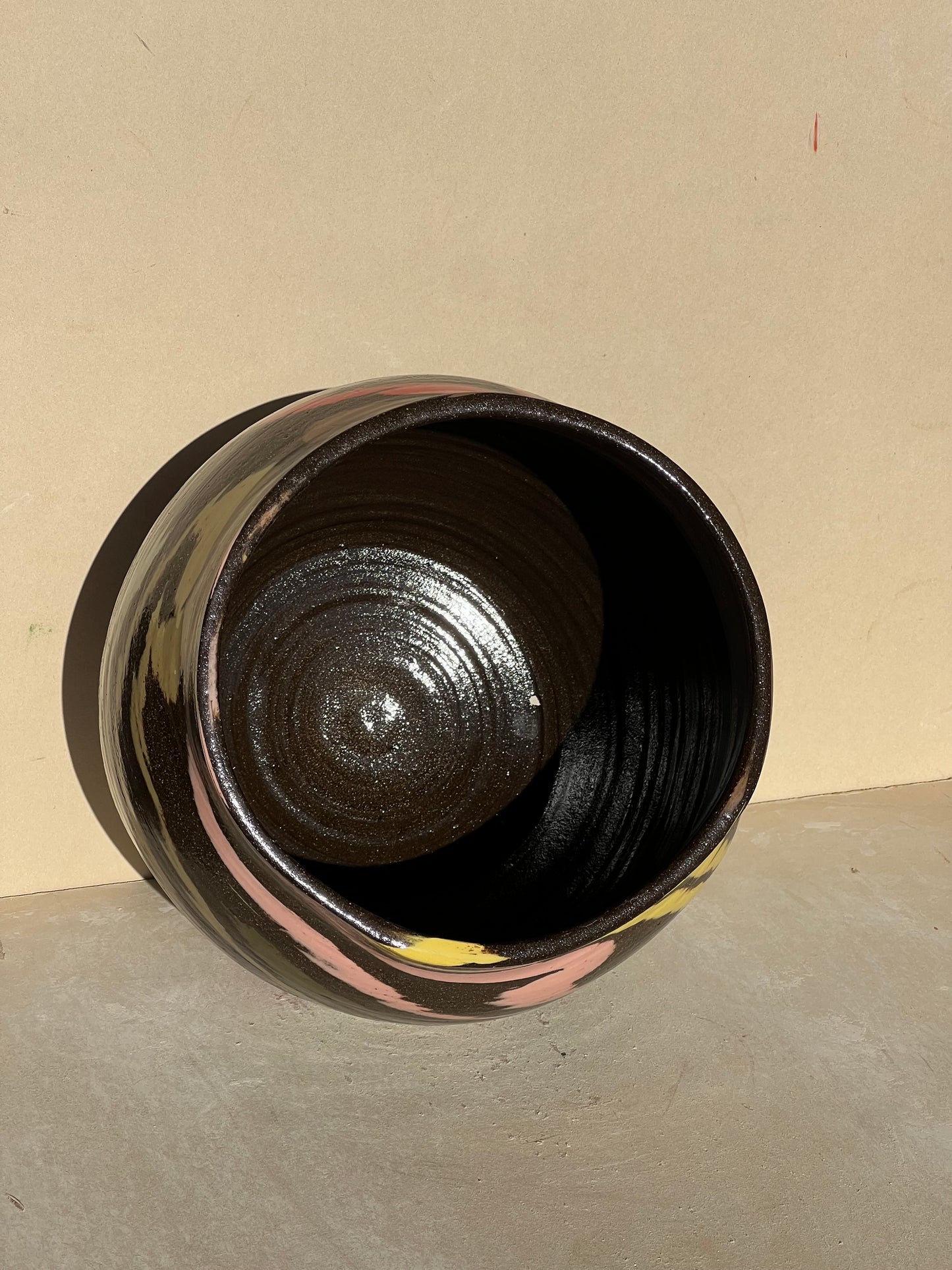 Multi-Colored Brown Vase