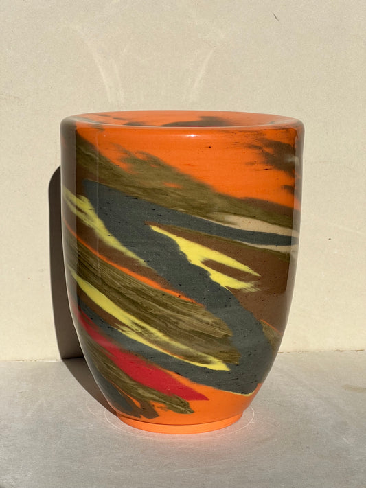 Orange Nerikomi Marbled Vase