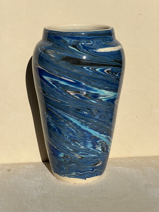 All Blues Marbled Vase