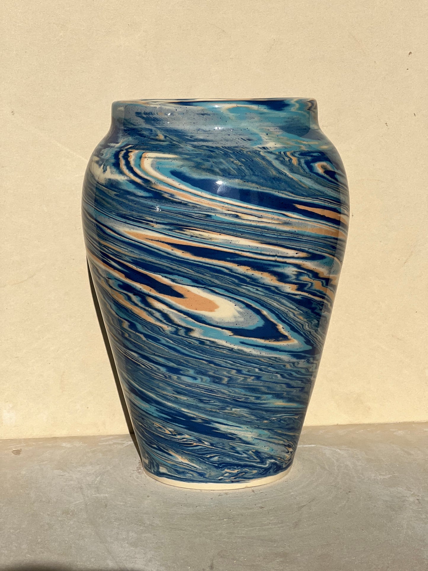 Sand and Sea Marbled Vase