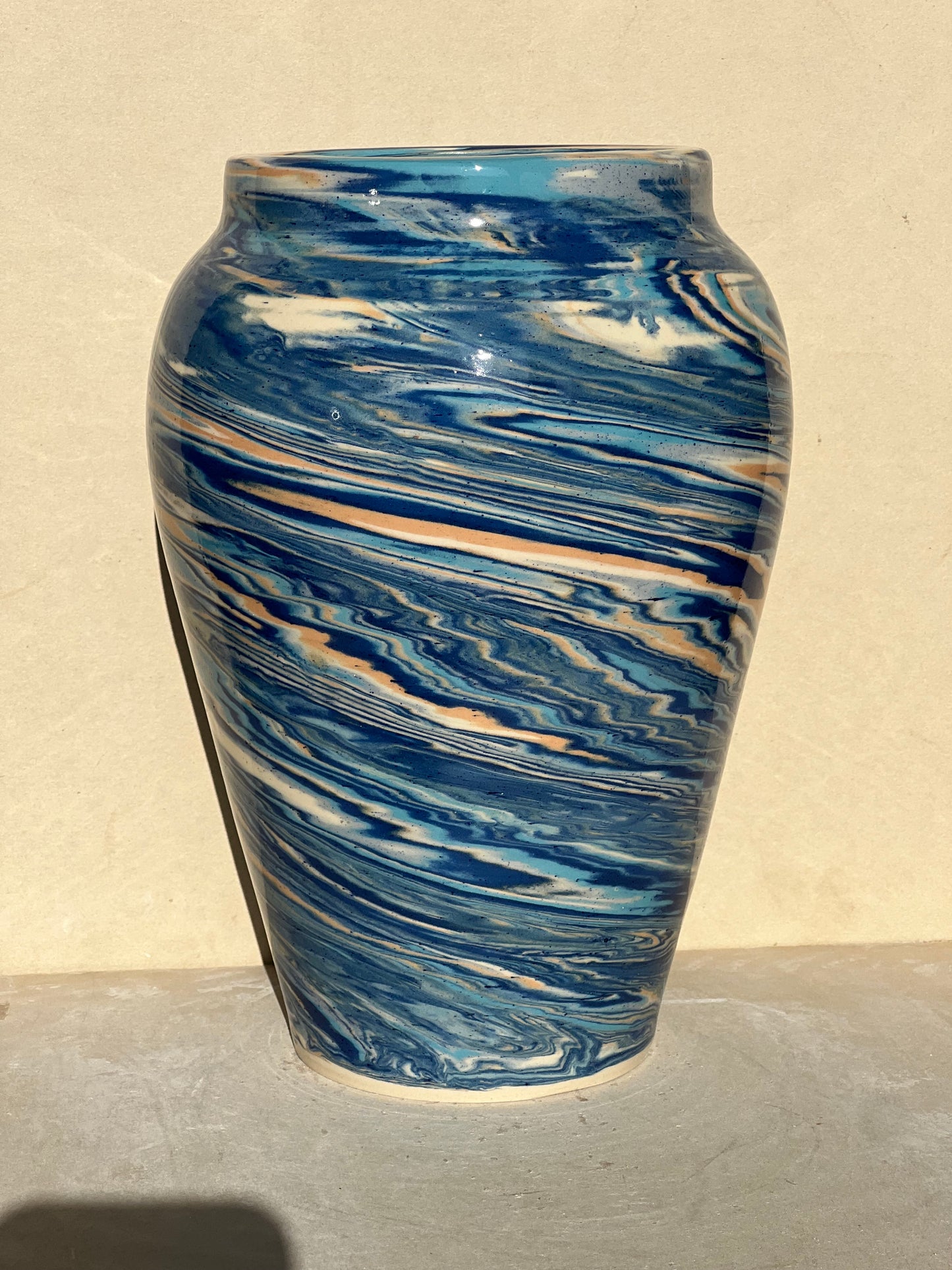 Sand and Sea Marbled Vase