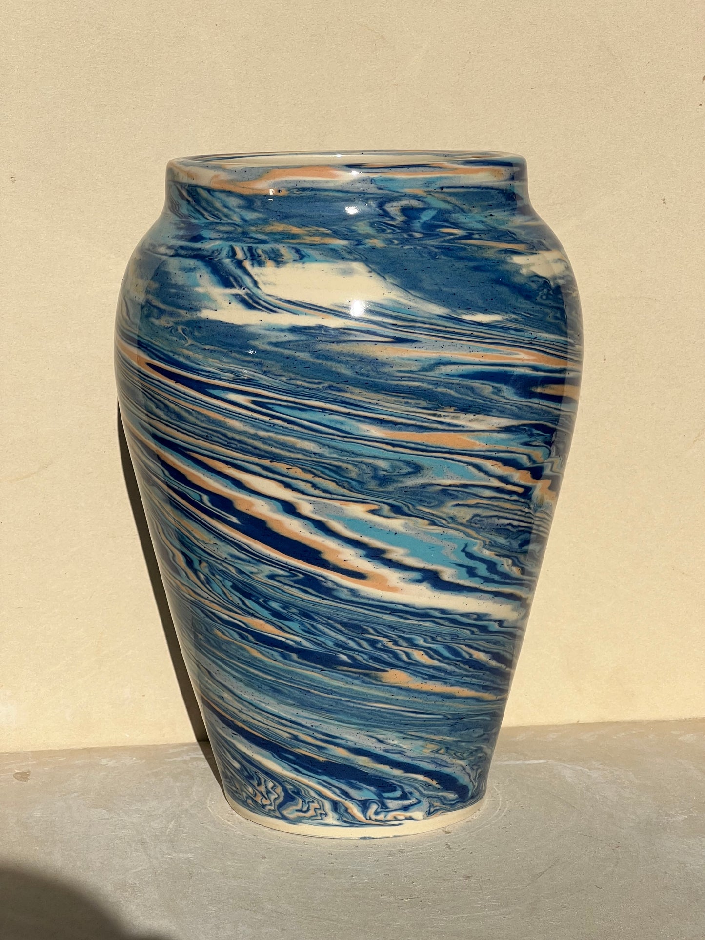 Sand and Sea Marbled Vase