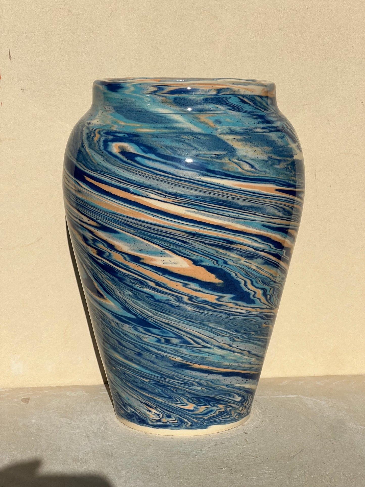 Sand and Sea Marbled Vase