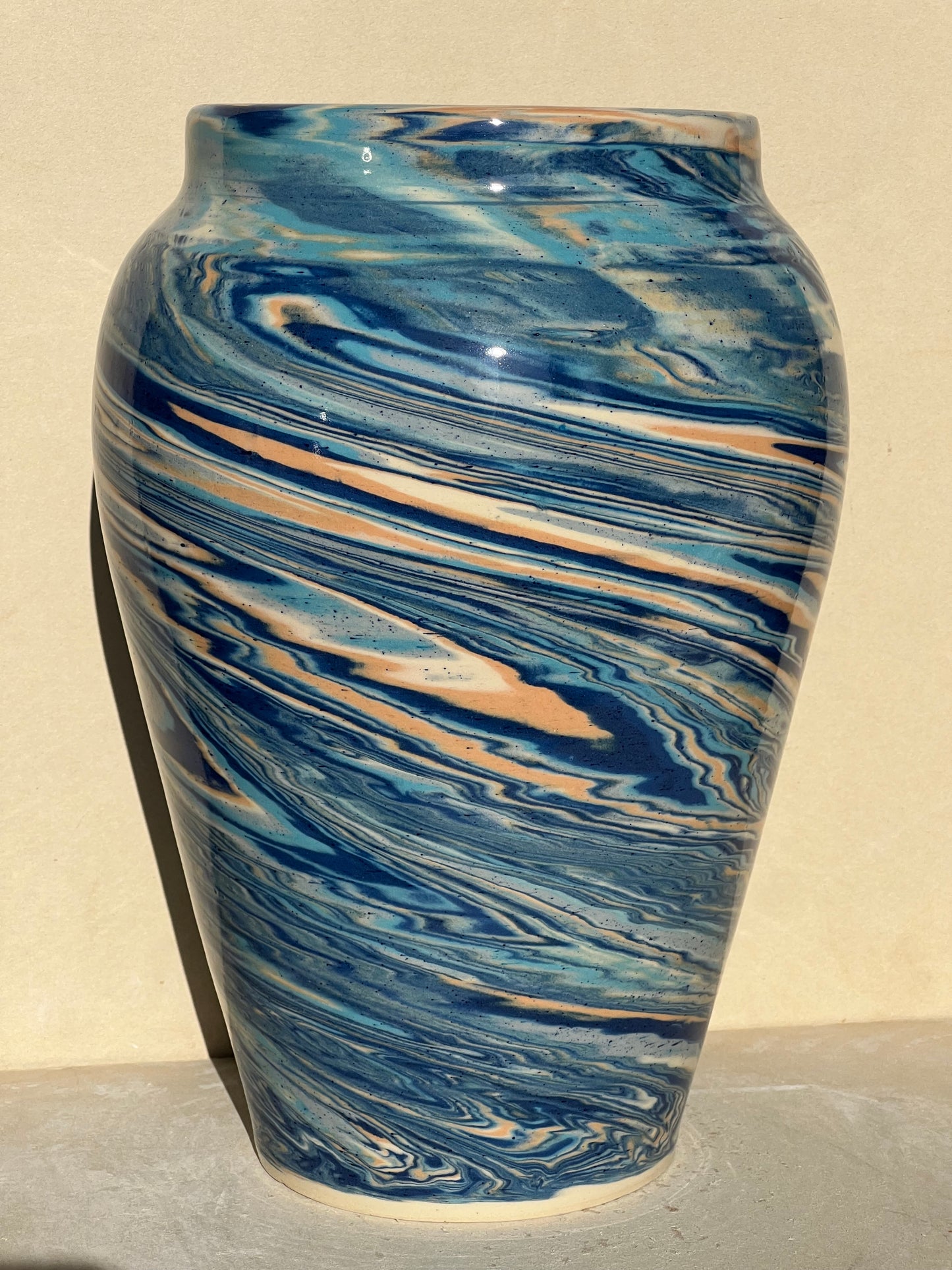 Sand and Sea Marbled Vase