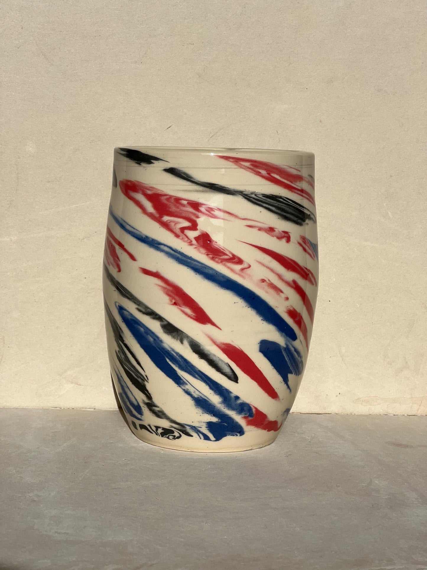 Multi Colored Marbled Vase