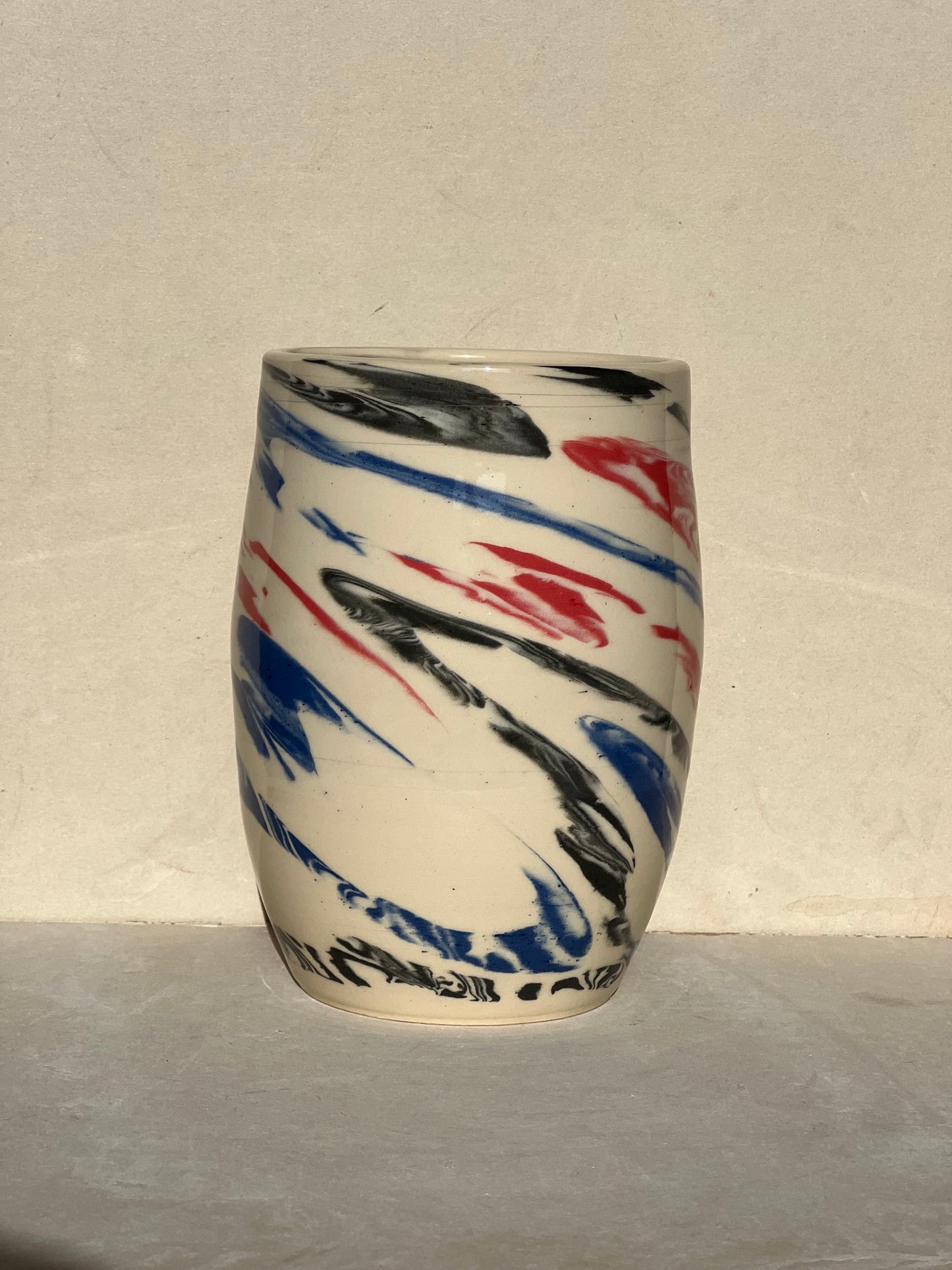 Multi Colored Marbled Vase