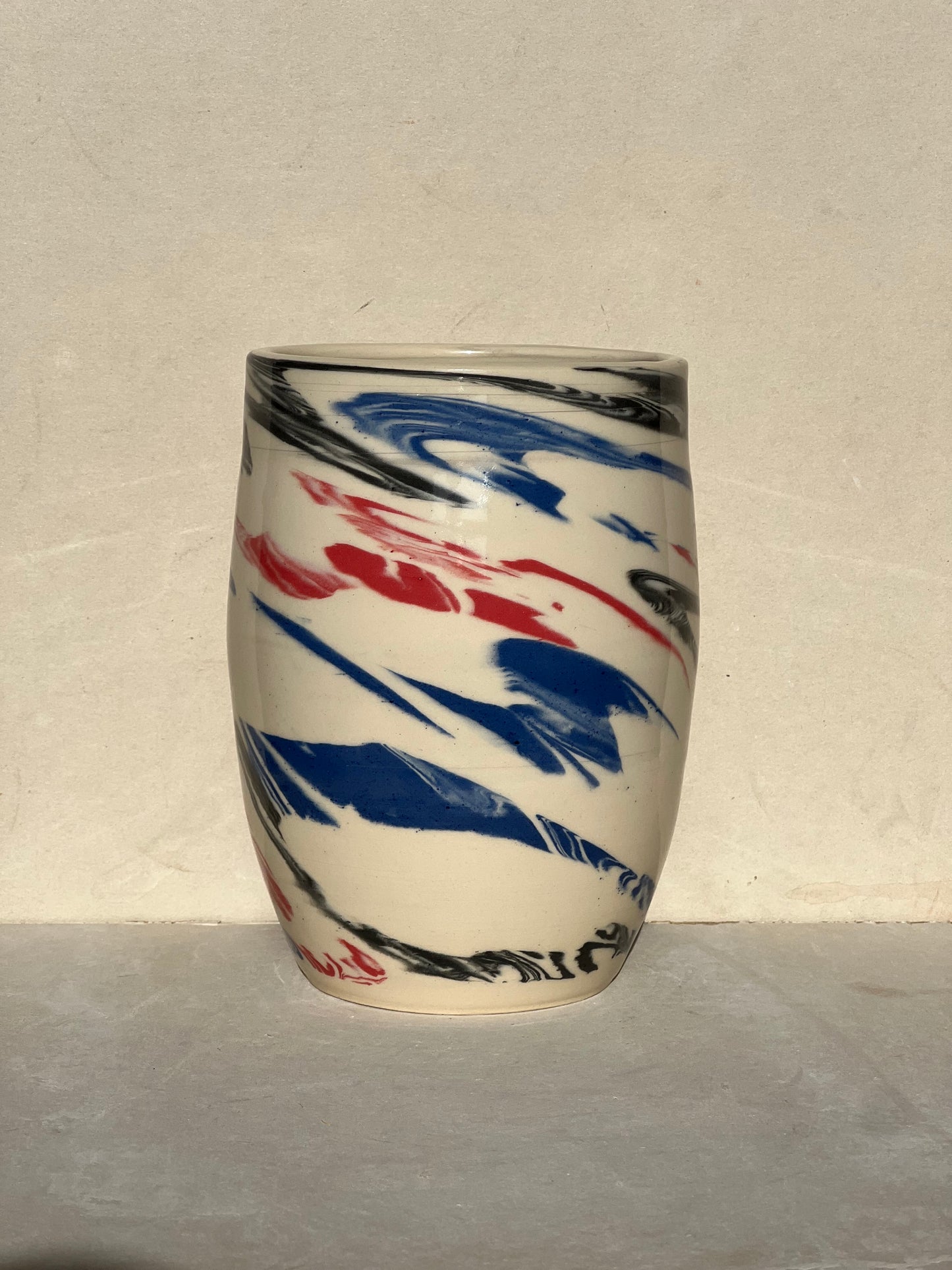 Multi Colored Marbled Vase