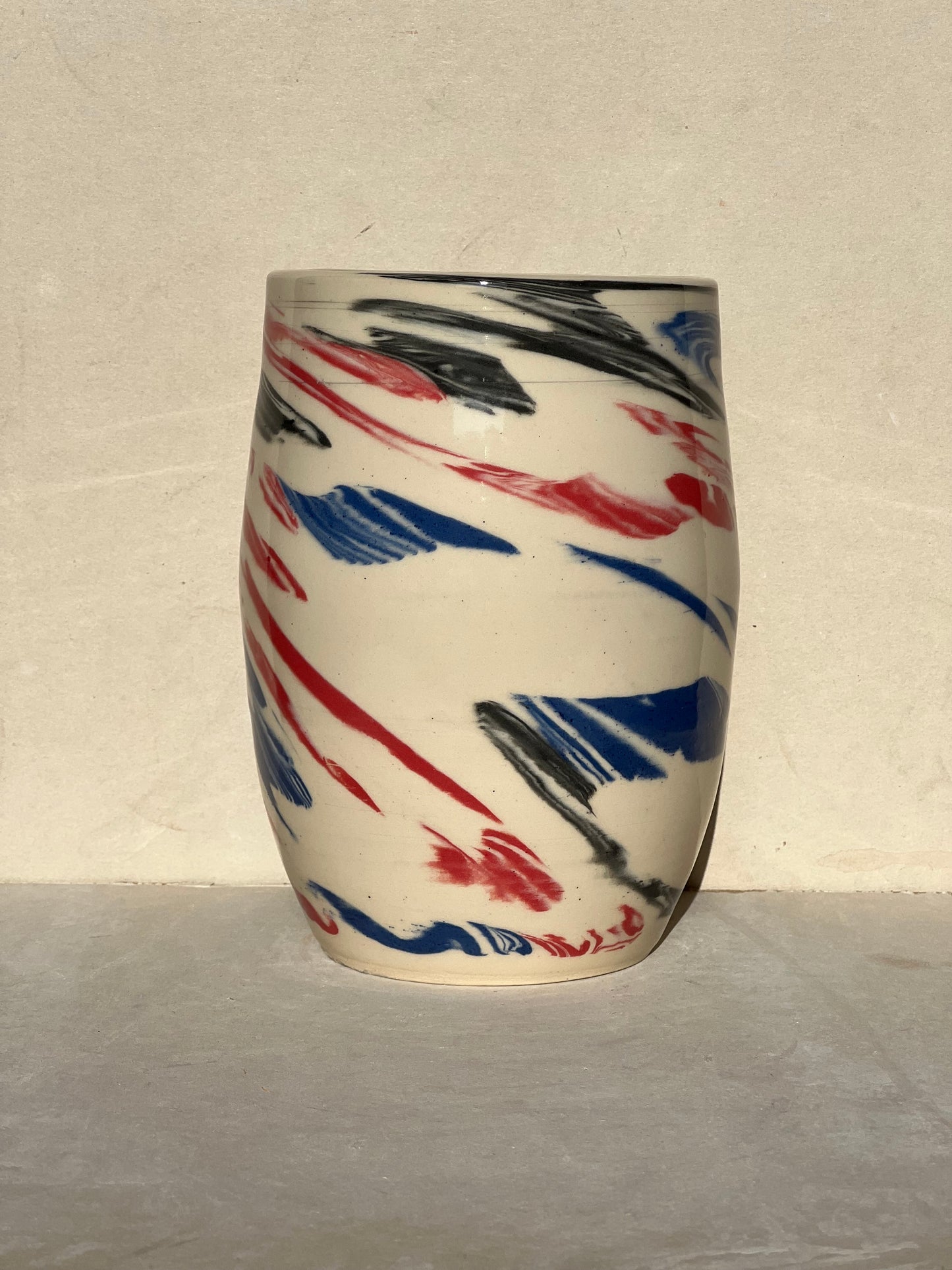 Multi Colored Marbled Vase