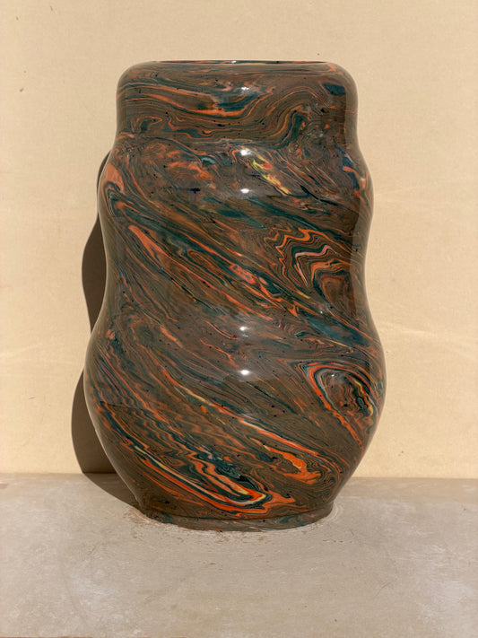 Large Marbled Scrap Vase