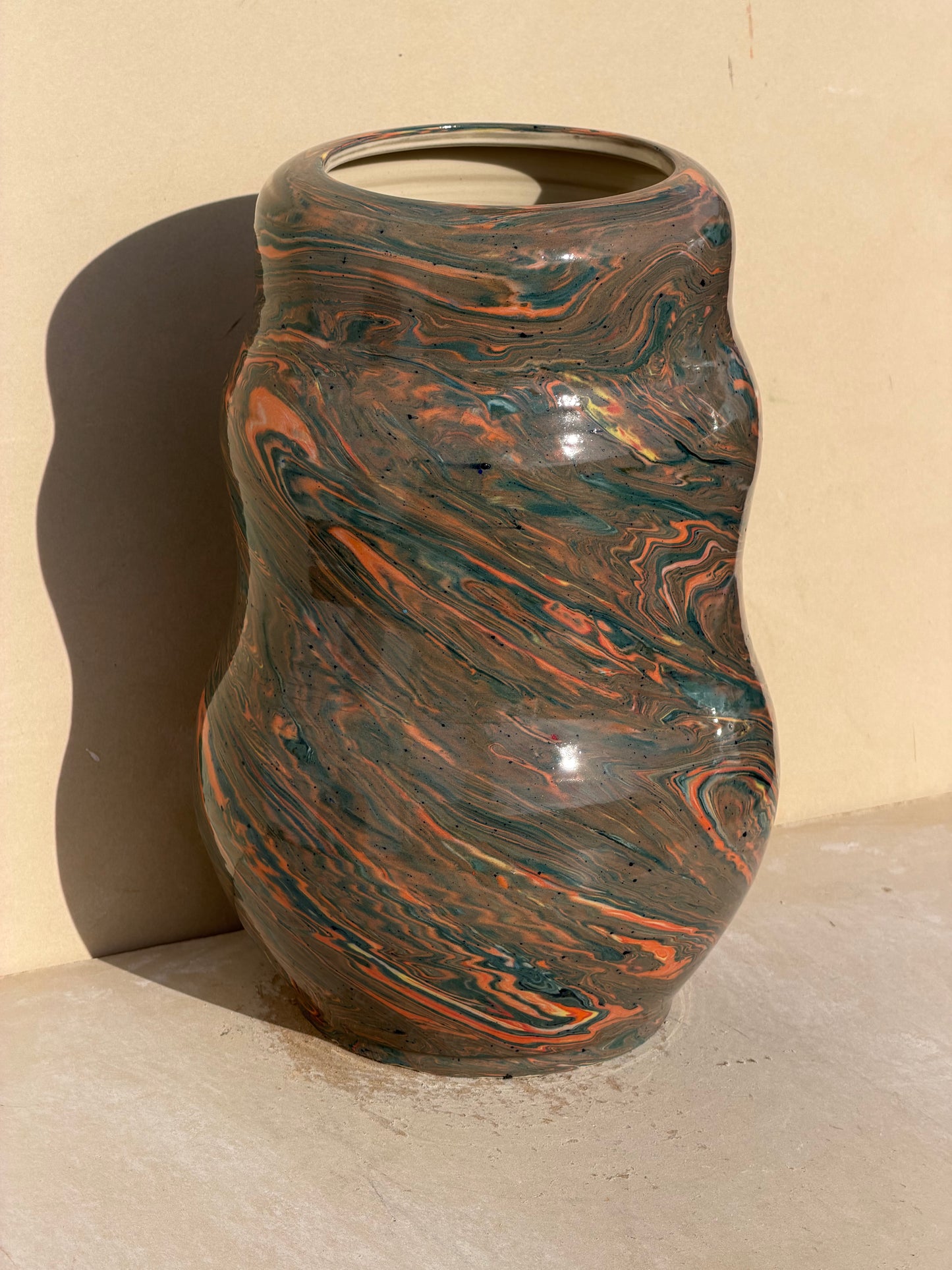 Large Marbled Scrap Vase