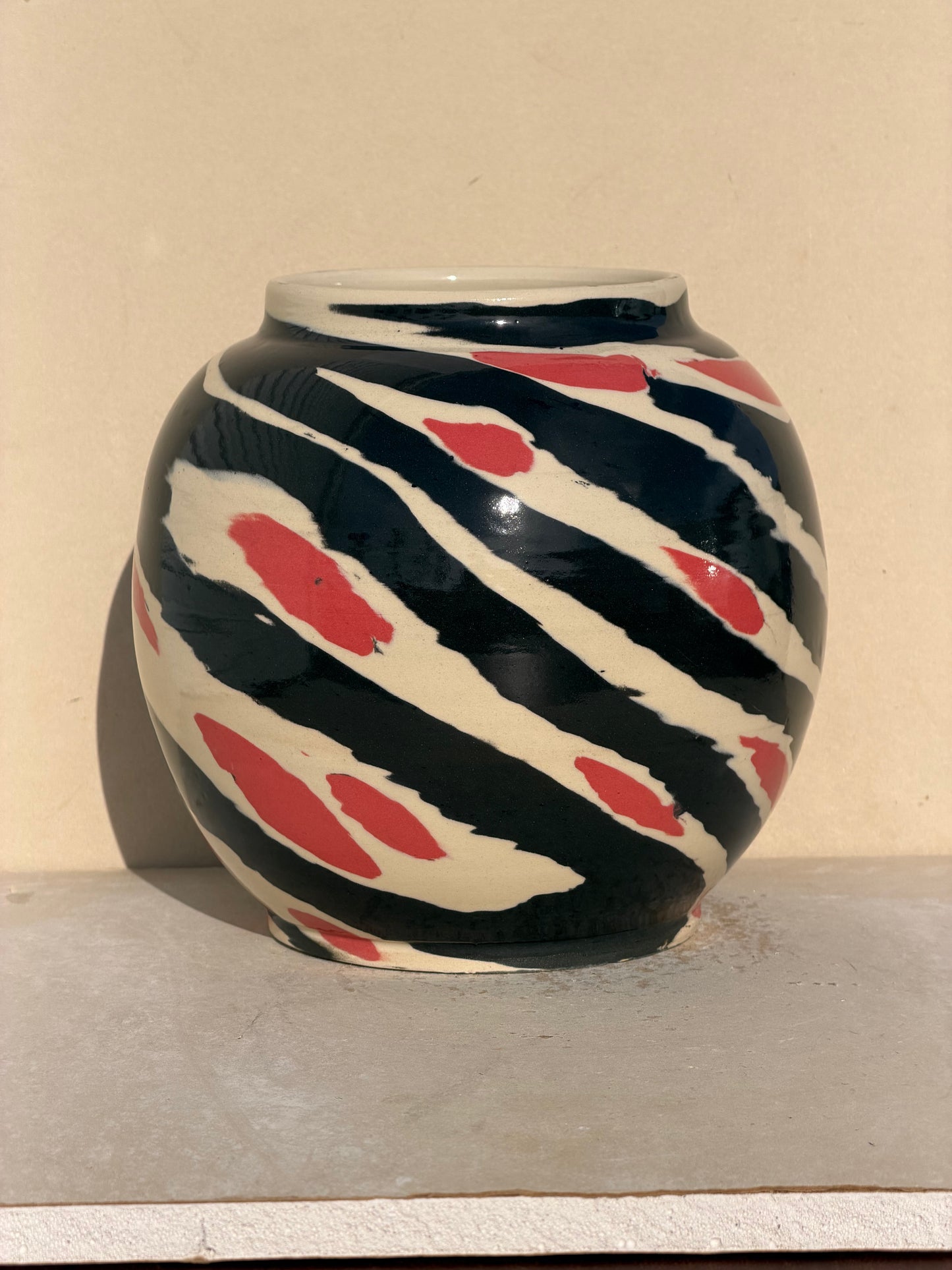 Red and Black Vase