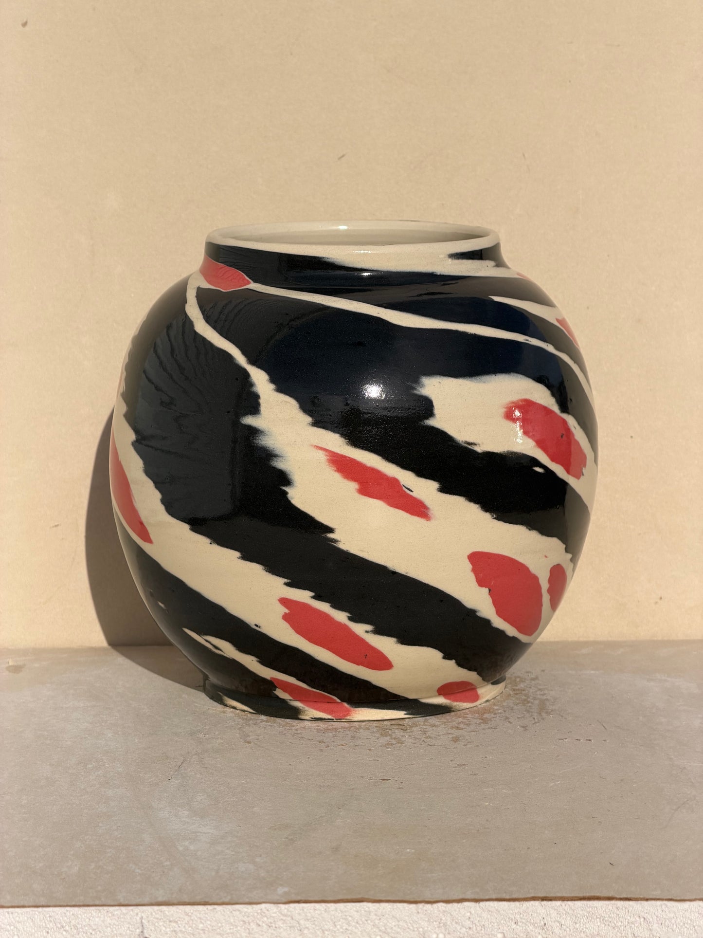 Red and Black Vase
