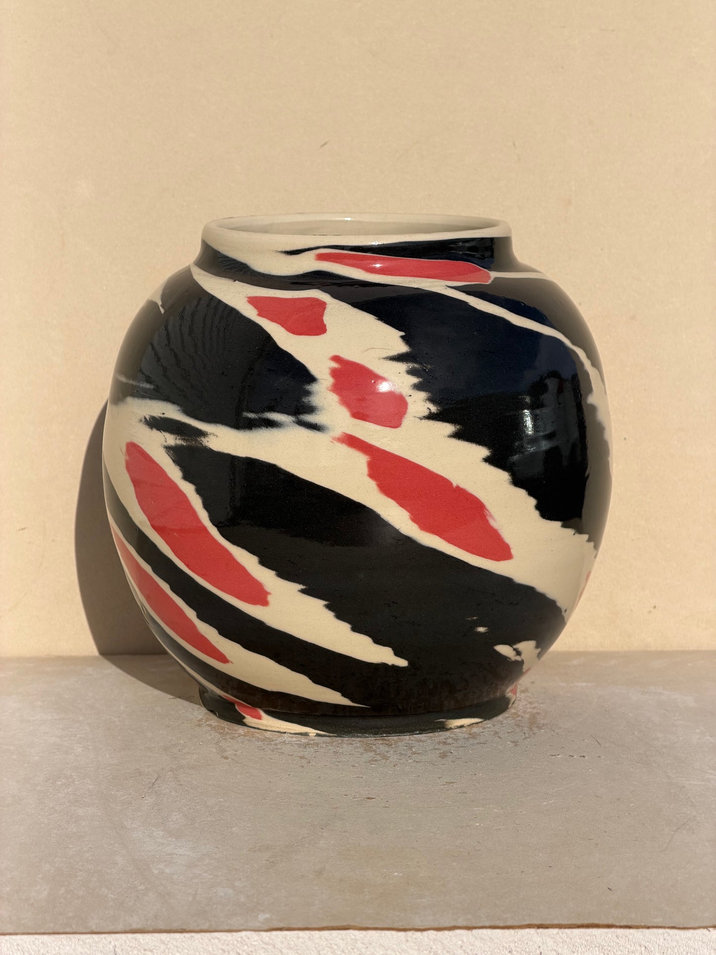 Red and Black Vase