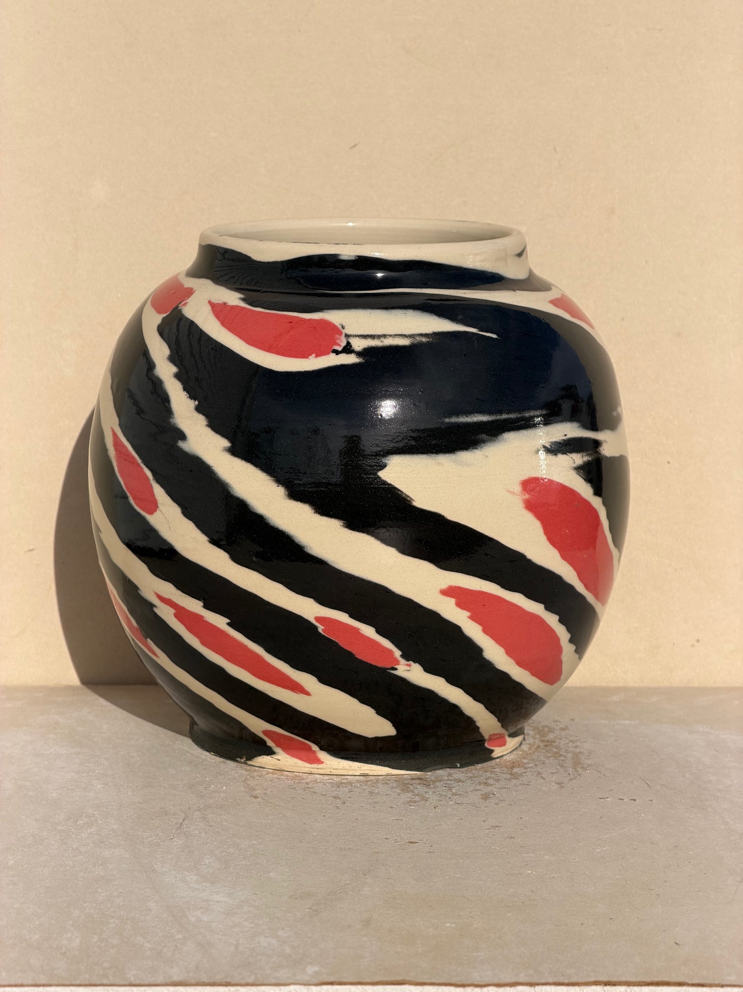 Red and Black Vase