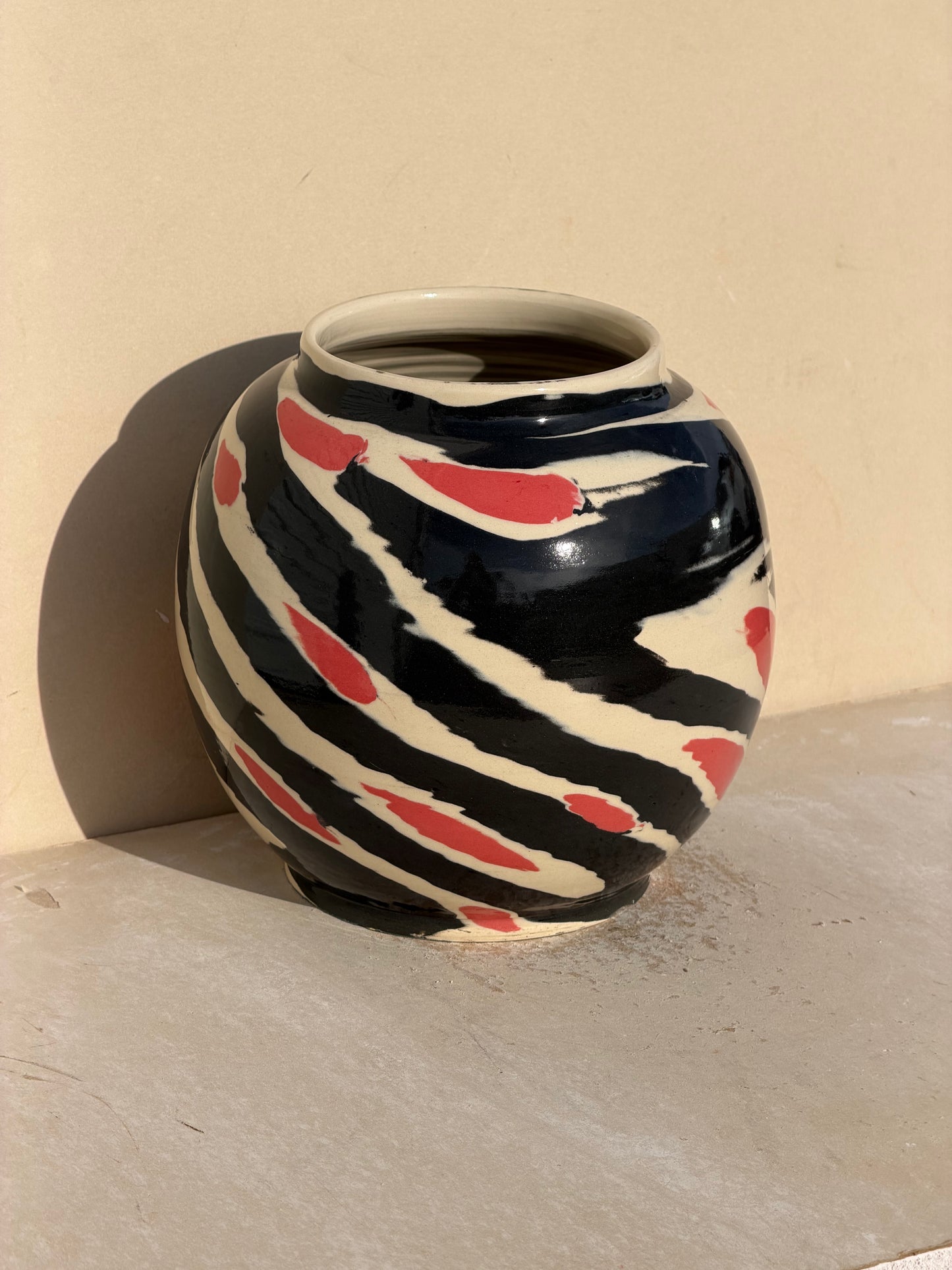 Red and Black Vase