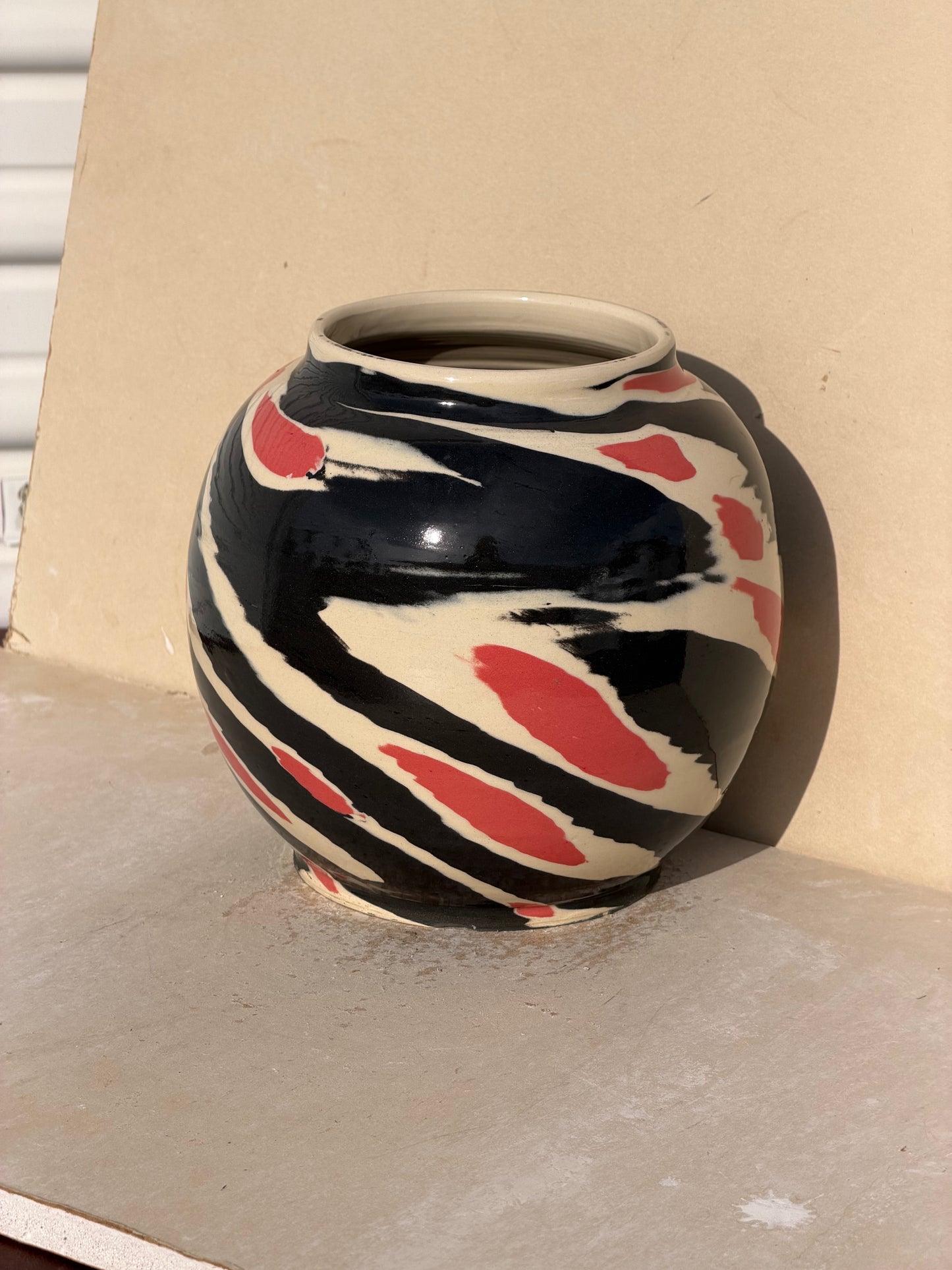 Red and Black Vase