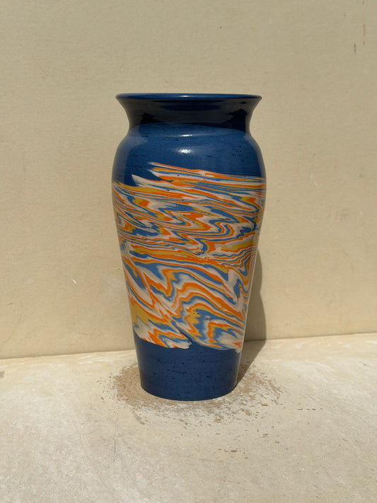 Blue Nerikomi Vase