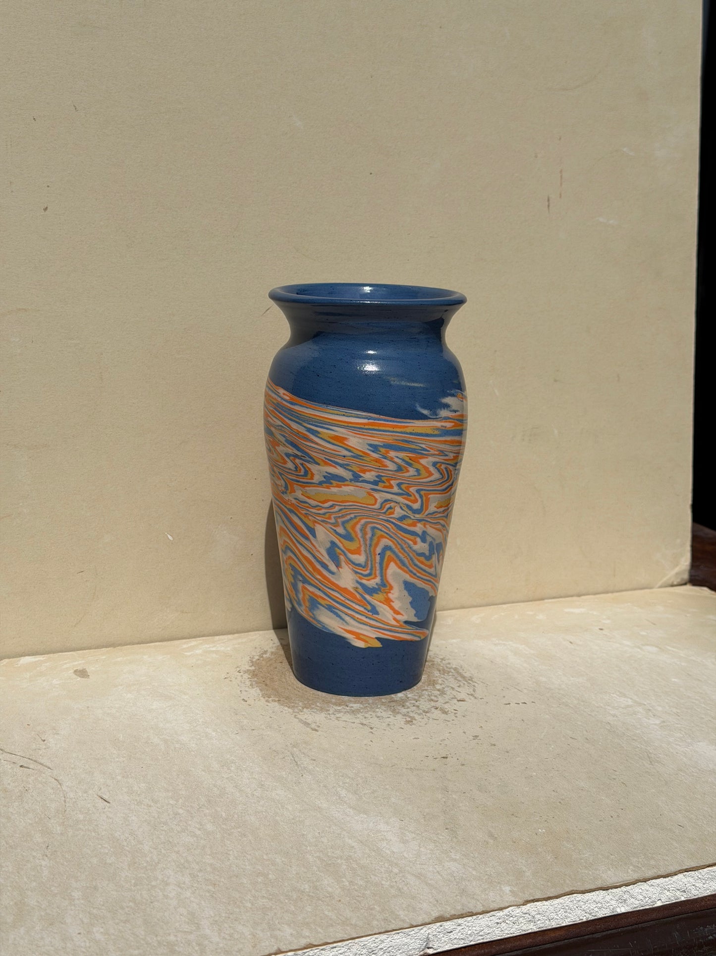 Blue Nerikomi Vase